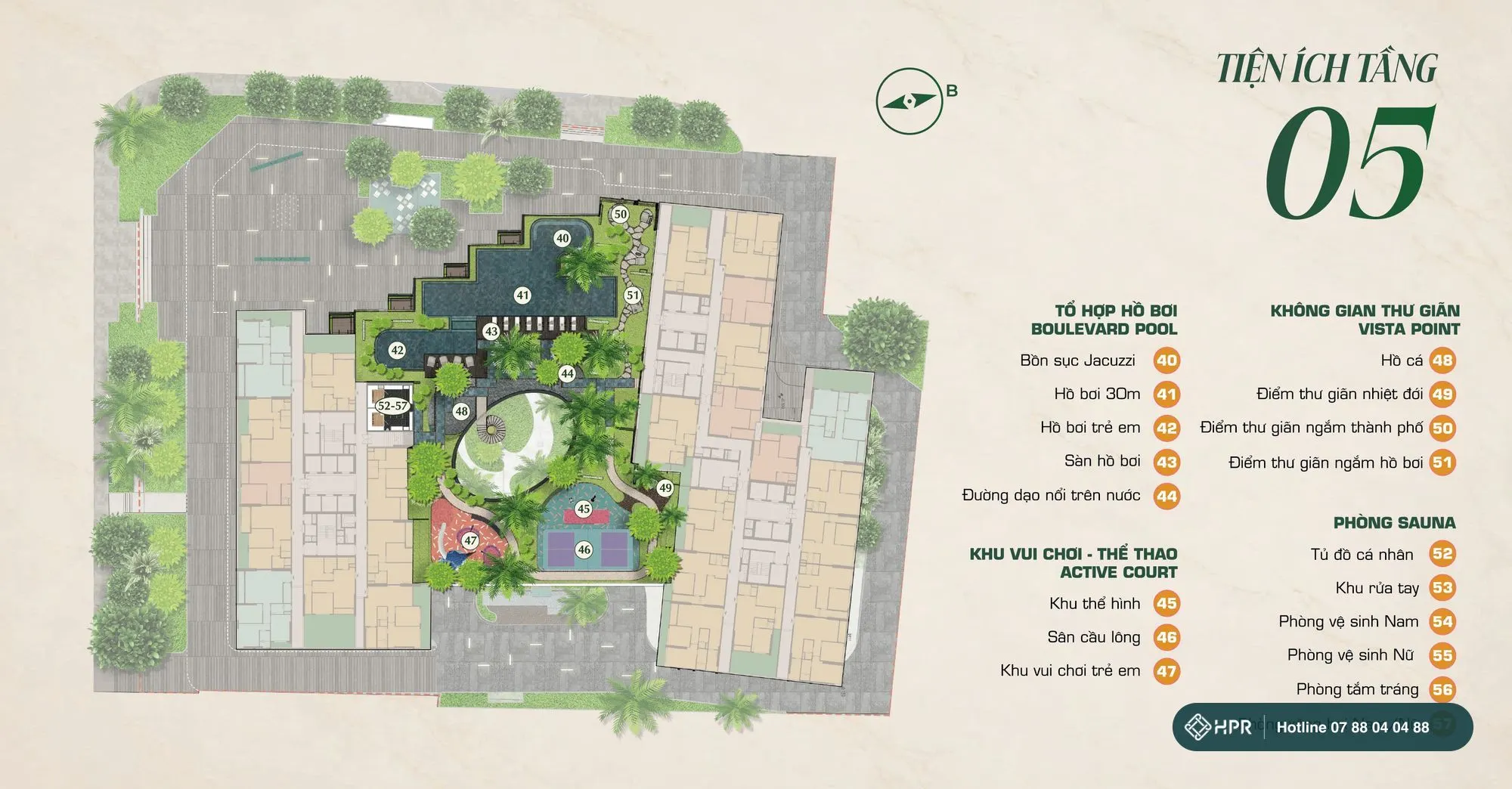 Mặt bằng tiện ích tầng 5 The Emerald Boulevard