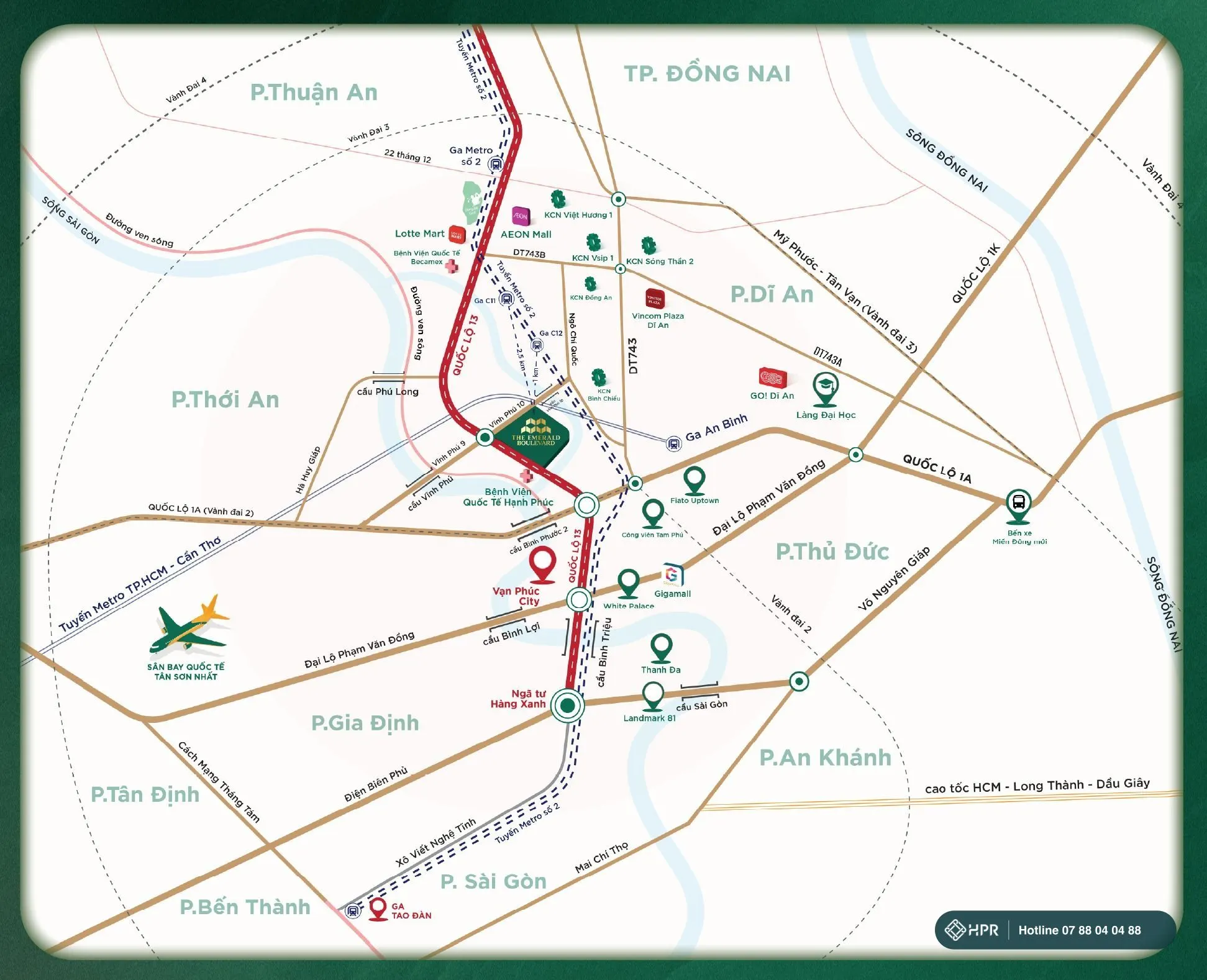Sơ đồ vị trí và liên kết vùng của The Emerald Boulevard